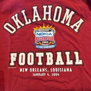 Vintage OU University of Oklahoma Medium Short Sleeve T Shirt 2004 Sugar Bowl